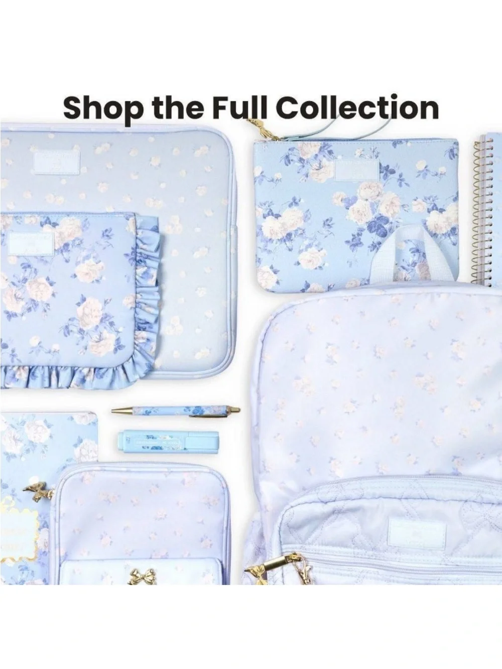 LoveShackFancy x Target - Yoobi Everblooming Rosettes Novelty Pen Whisper Blue